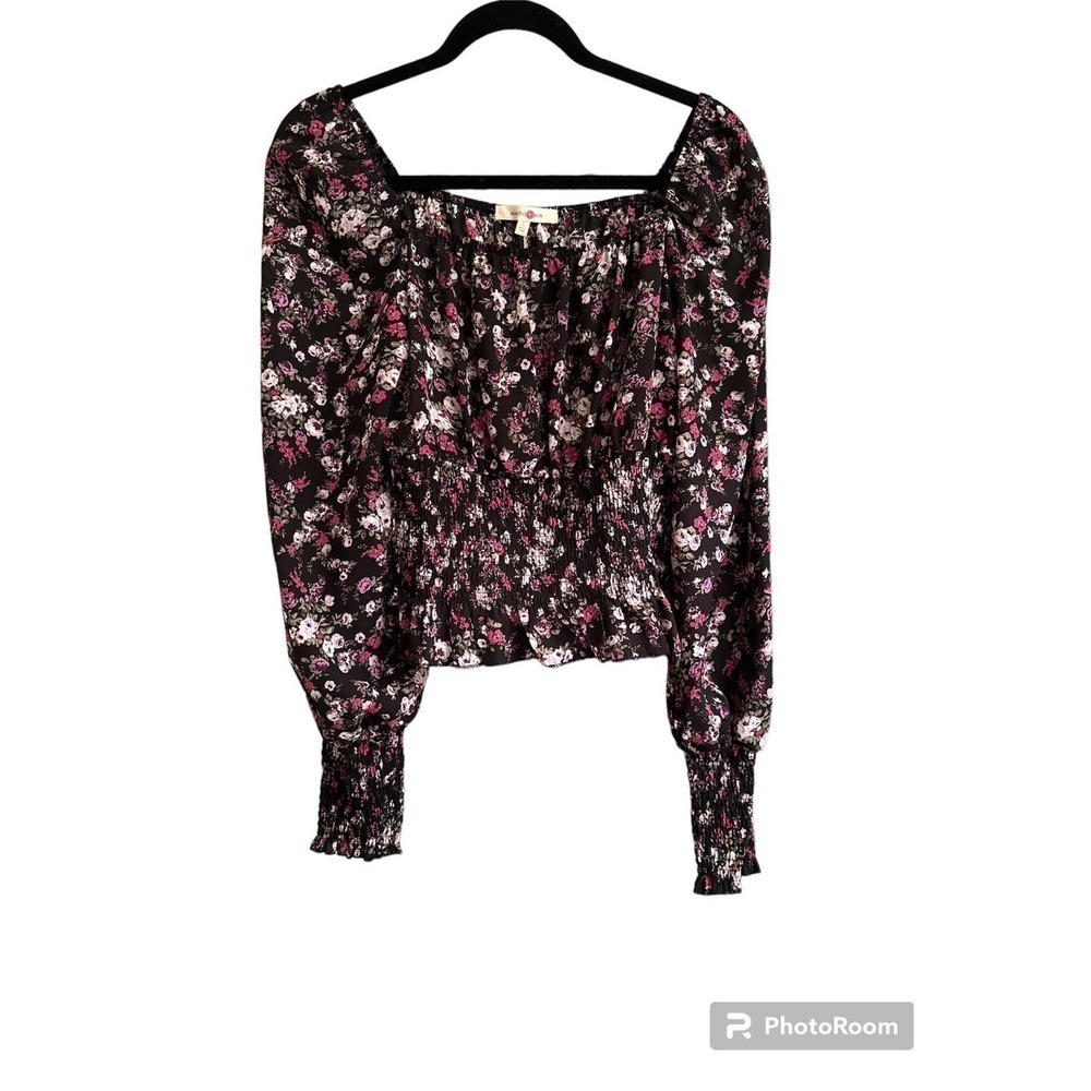 WISHFUL Park Smocked Blouse Size L Juniors